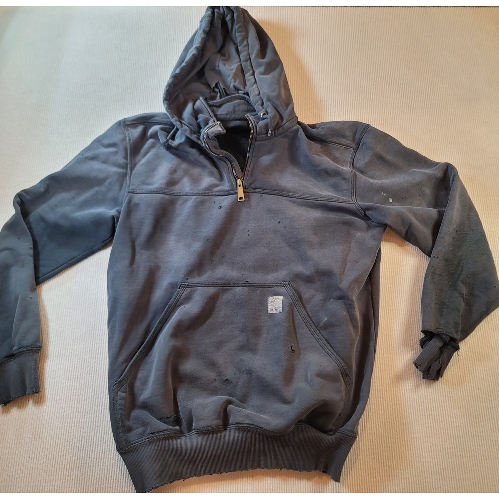 carhartt sweatshirt medium Thrashed Y2K black gray hoodie washed out faded
